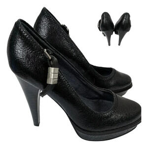 Calvin‎ Klein Shoes Womans  Pumps Black Leather Stillettos Sz 7.5